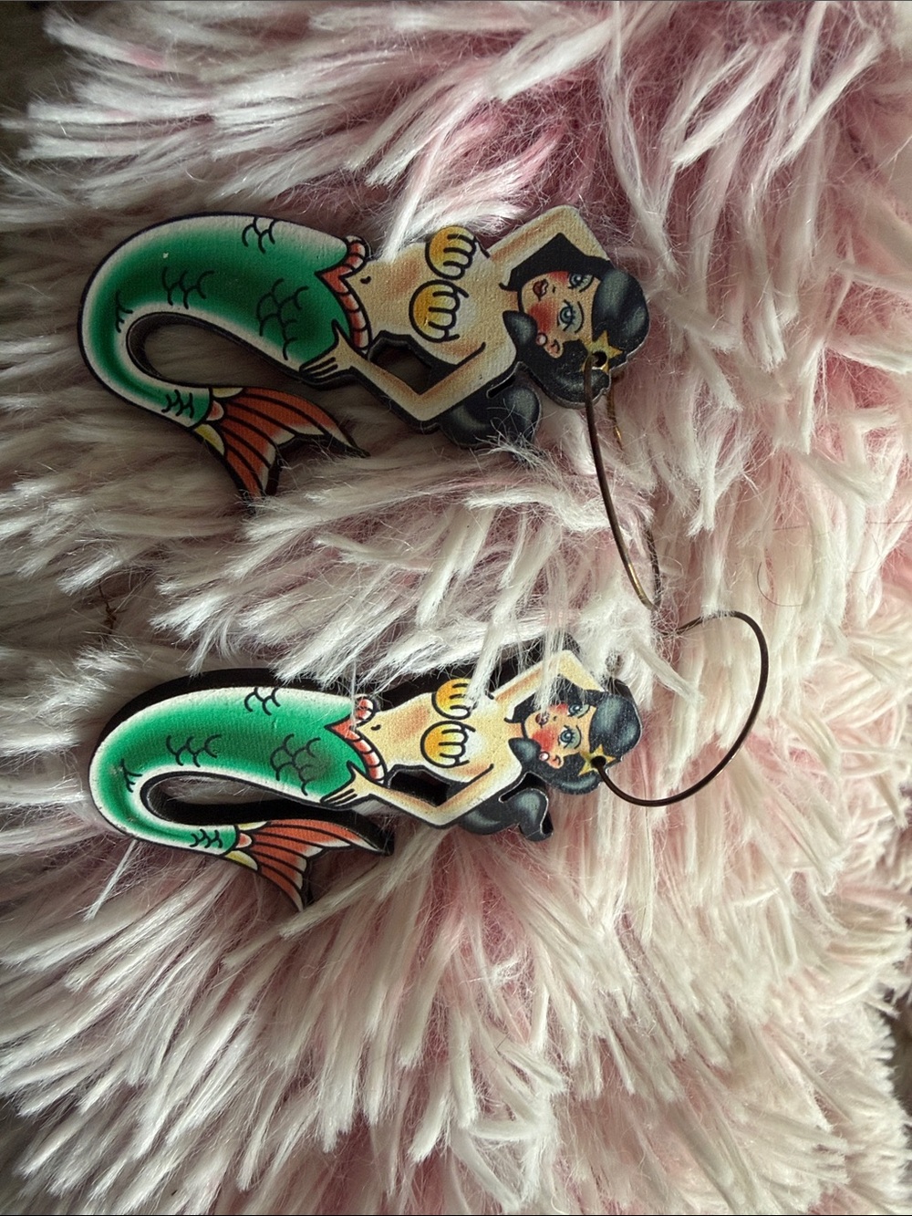 Cute Green Mermaid Dangle Earrings